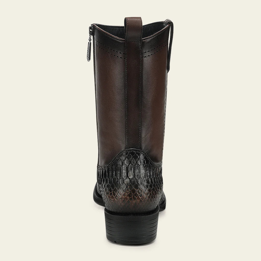 1J4KPH - Cuadra Chocolate Western Cowboy Python Skin Boots for Men