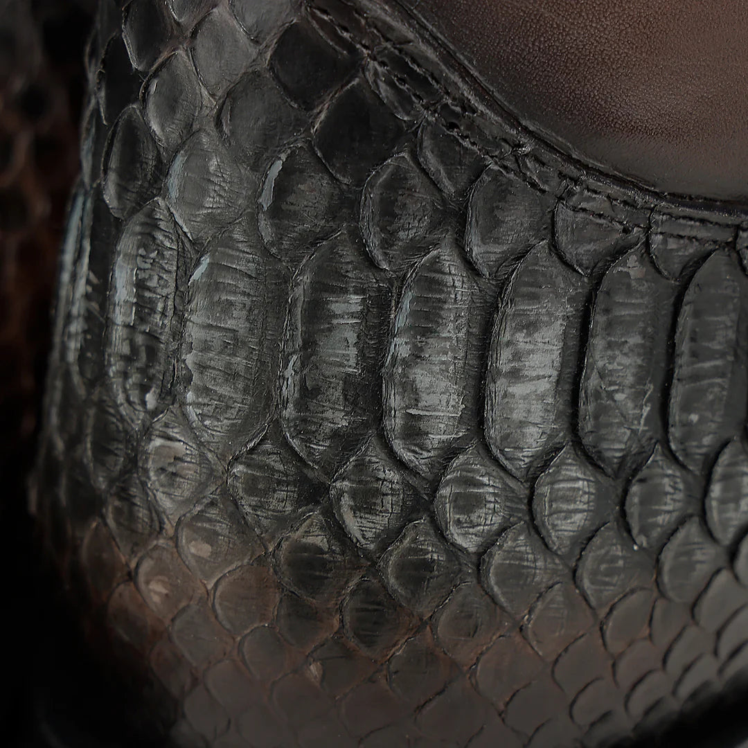 1J4KPH - Cuadra chocolate western cowboy python skin boots for men