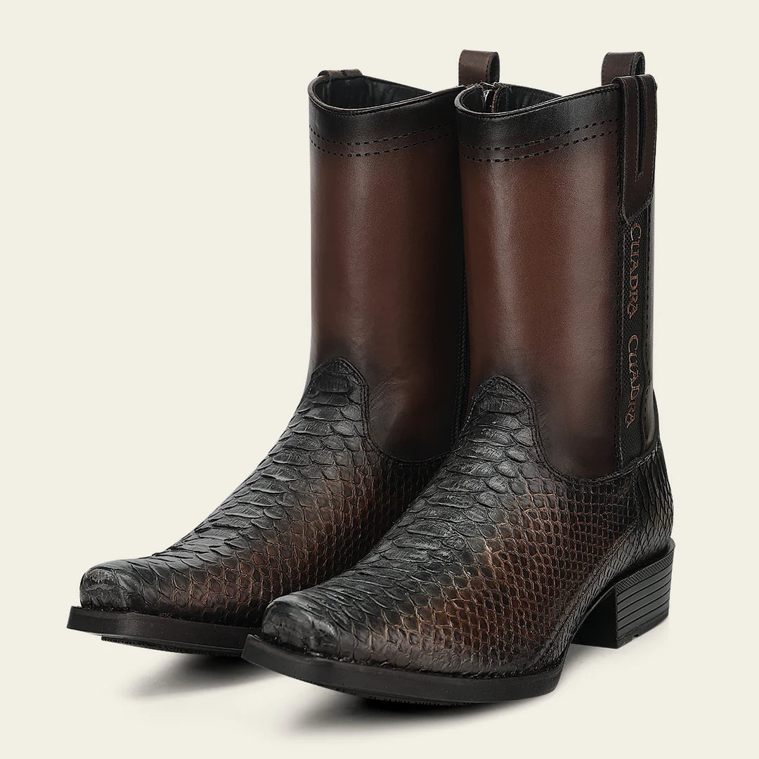 1J4KPH - Cuadra chocolate western cowboy python skin boots for men