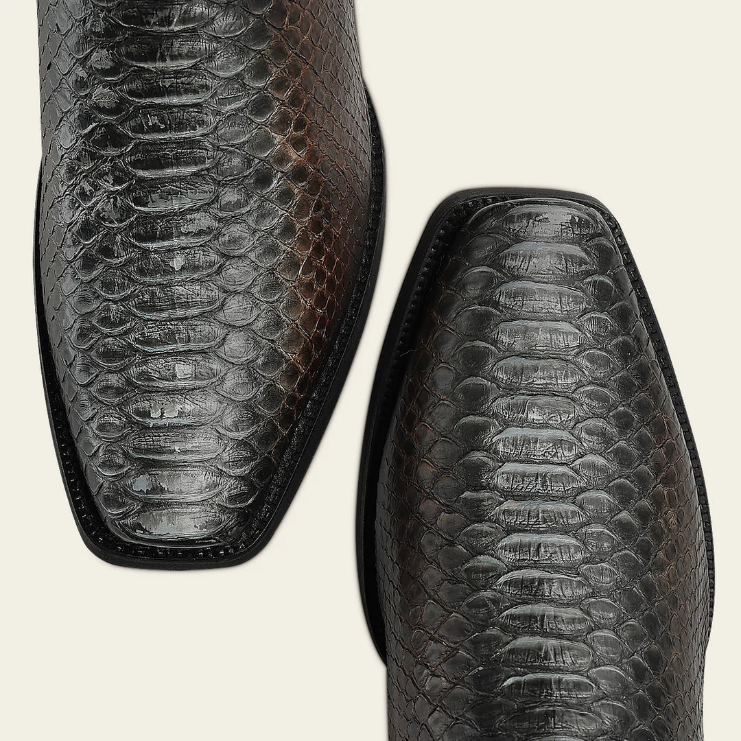 1J4KPH - Cuadra chocolate western cowboy python skin boots for men