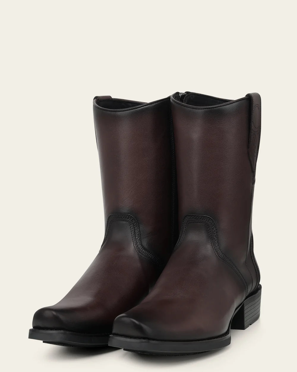 1J4LRS - Cuadra Brown Cowhide Leather Zip Ankle Boots for Men