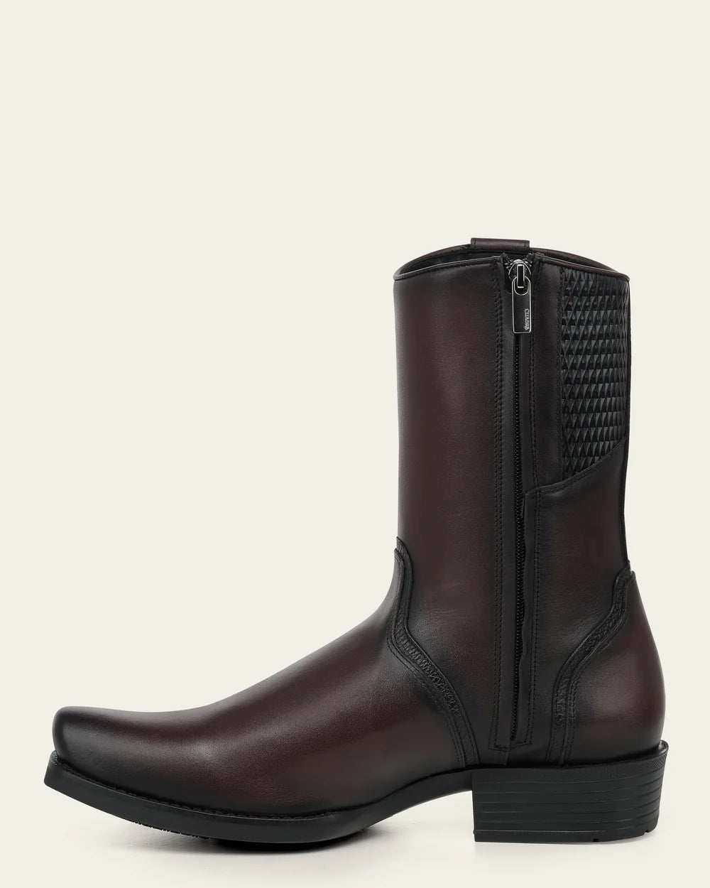 1J4LRS - Cuadra Brown Cowhide Leather Zip Ankle Boots for Men