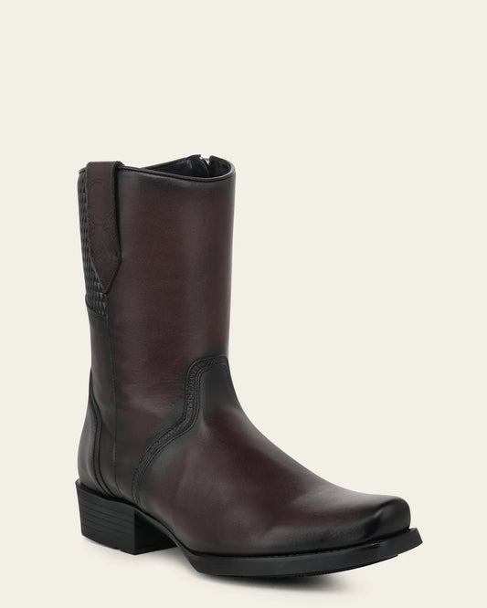 1J4LRS - Cuadra Brown Cowhide Leather Zip Ankle Boots for Men