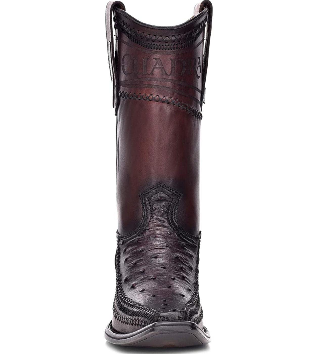 1B1AA1 - Cuadra blackcherry casual cowboy ostrich leather boots for men-Kuet.us