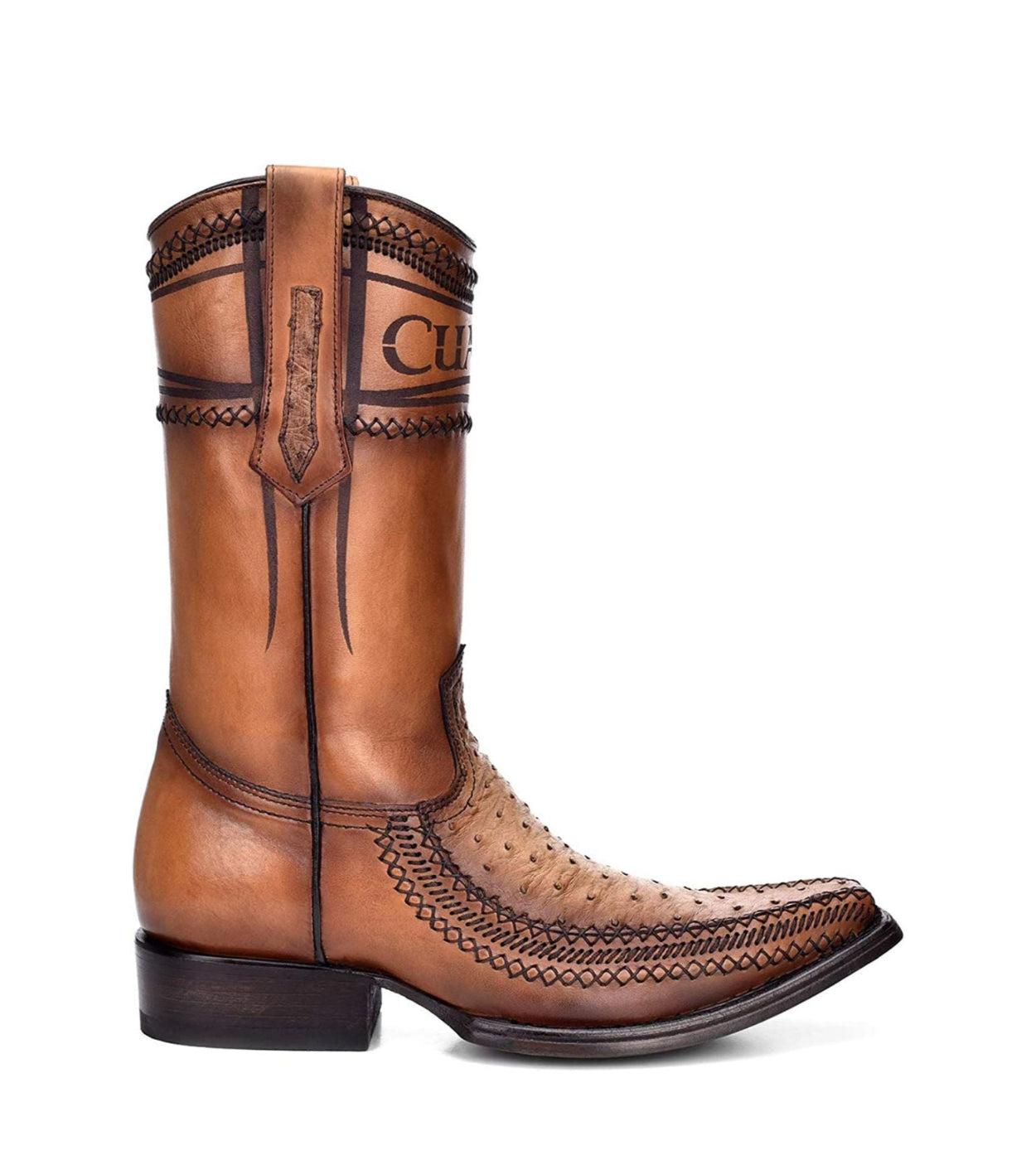 1B1AA1 - Cuadra orix casual fashion cowboy ostrich leather boots for men-Kuet.us