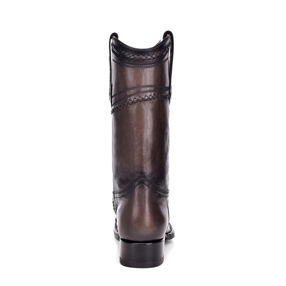 1B1AFC - Cuadra black fashion cowboy exotic caiman leather boots for men-CUADRA-Kuet-Cuadra-Boots