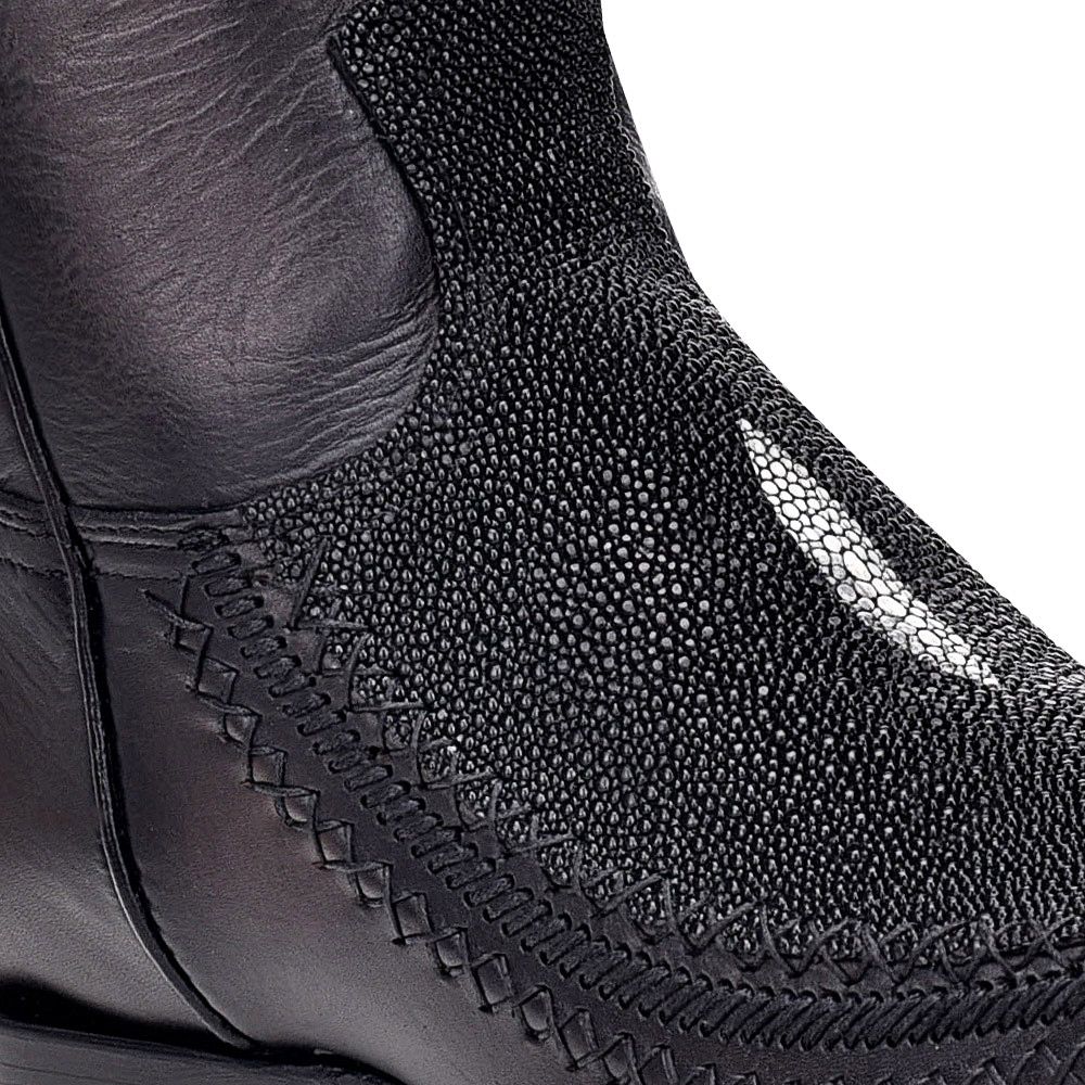 1B1AMA - Cuadra black casual cowboy stingray leather boots for men-CUADRA-Kuet-Cuadra-Boots