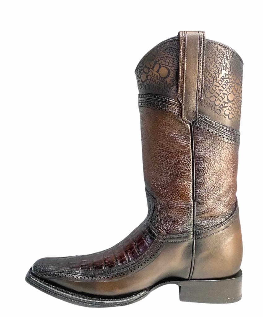 1B1DFY - Cuadra brown fashion casual cowboy caiman boots for men-CUADRA-Kuet-Cuadra-Boots