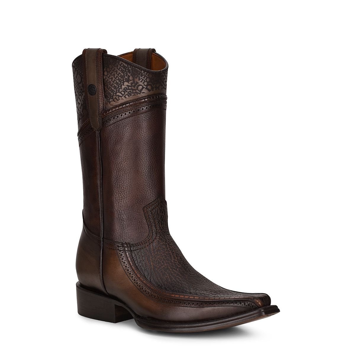 1B1DTI - Cuadra brown casual cowboy exotic shark leather boots for men-CUADRA-Kuet-Cuadra-Boots