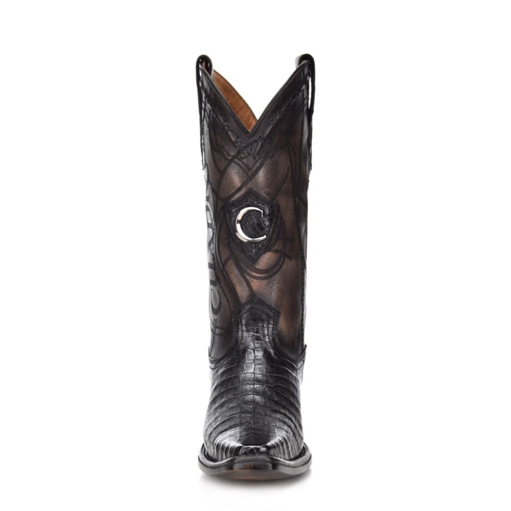 1B1NFY - Cuadra black dress cowboy exotic caiman leather boots for men-CUADRA-Kuet-Cuadra-Boots