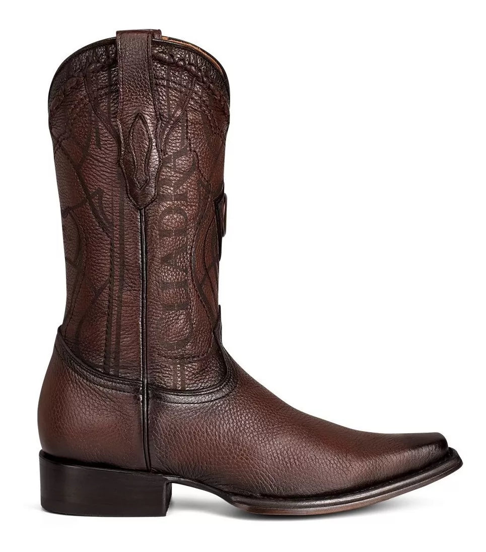 1B1NVE- Cuadra chestnut dress cowboy deer leather boots for men