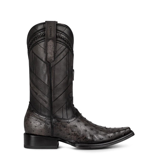 1B2FA1 - Cuadra grey dress cowboy ostrich leather boots for men-CUADRA-Kuet-Cuadra-Boots