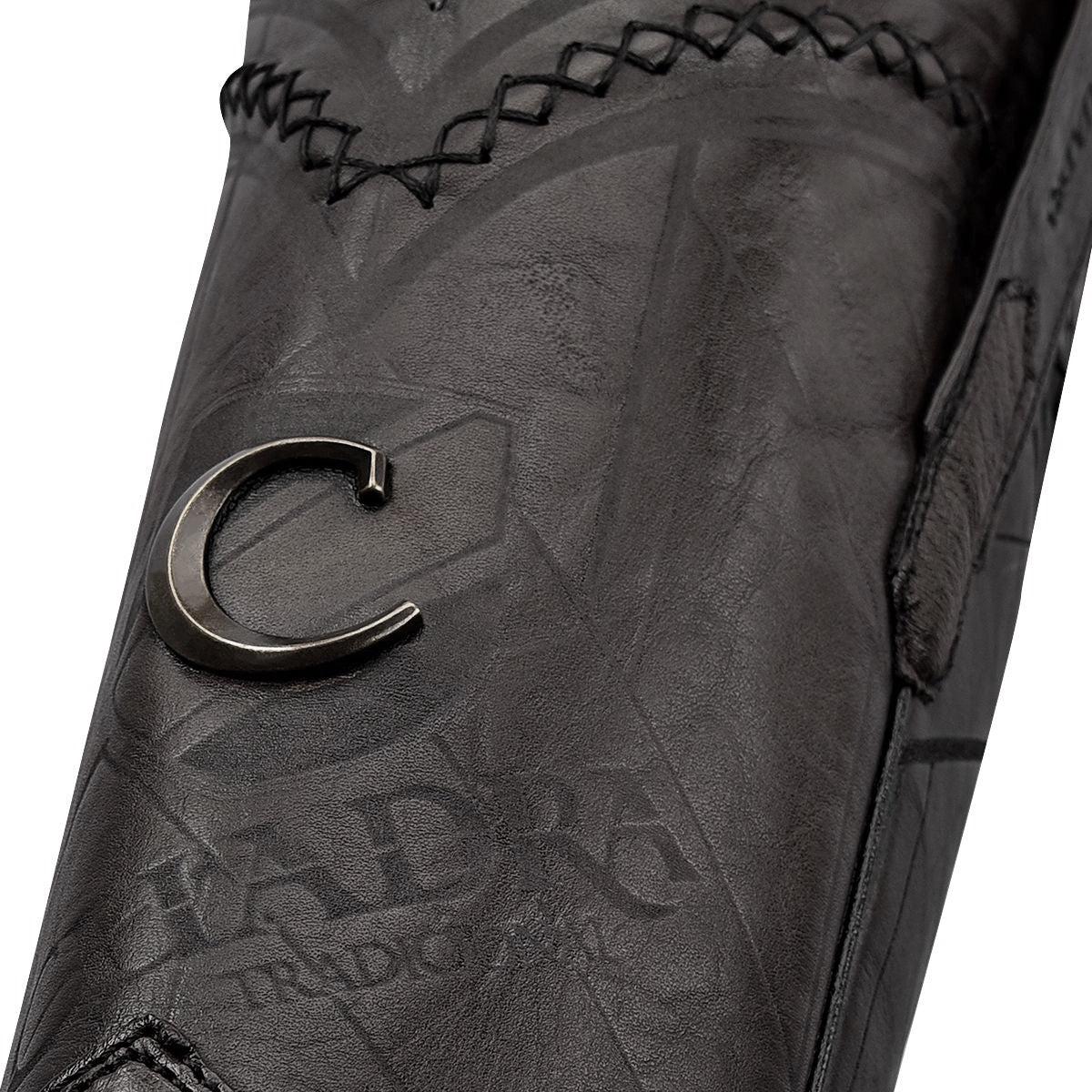 1B2FA1 - Cuadra black dress cowboy ostrich leather boots for men-Kuet.us