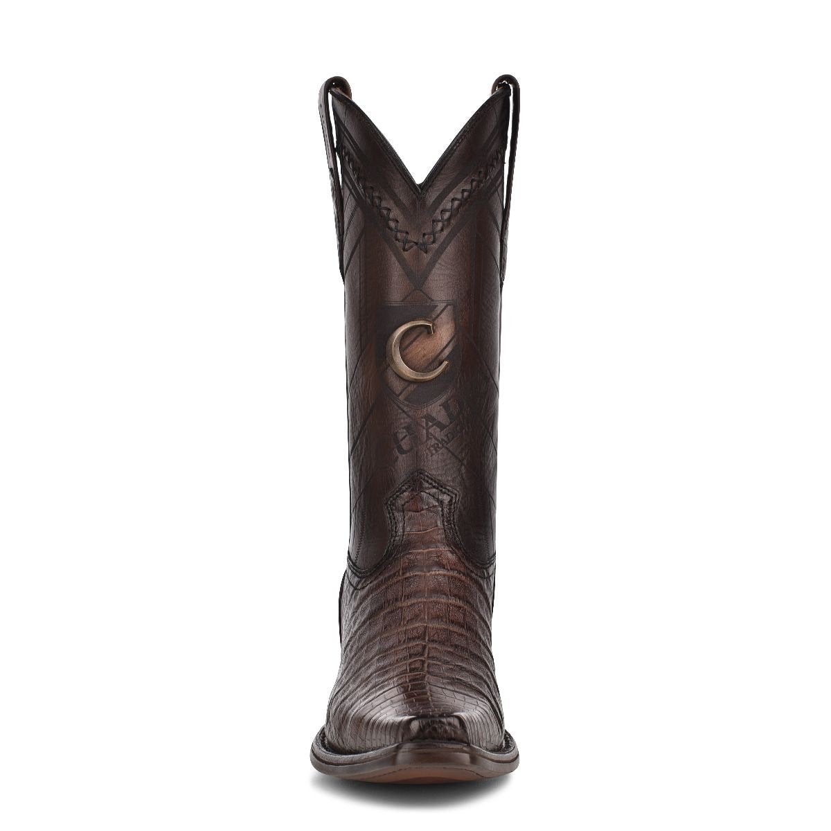 1B2FFY - Cuadra chocolate dress cowboy caiman leather boots for men-CUADRA-Kuet-Cuadra-Boots