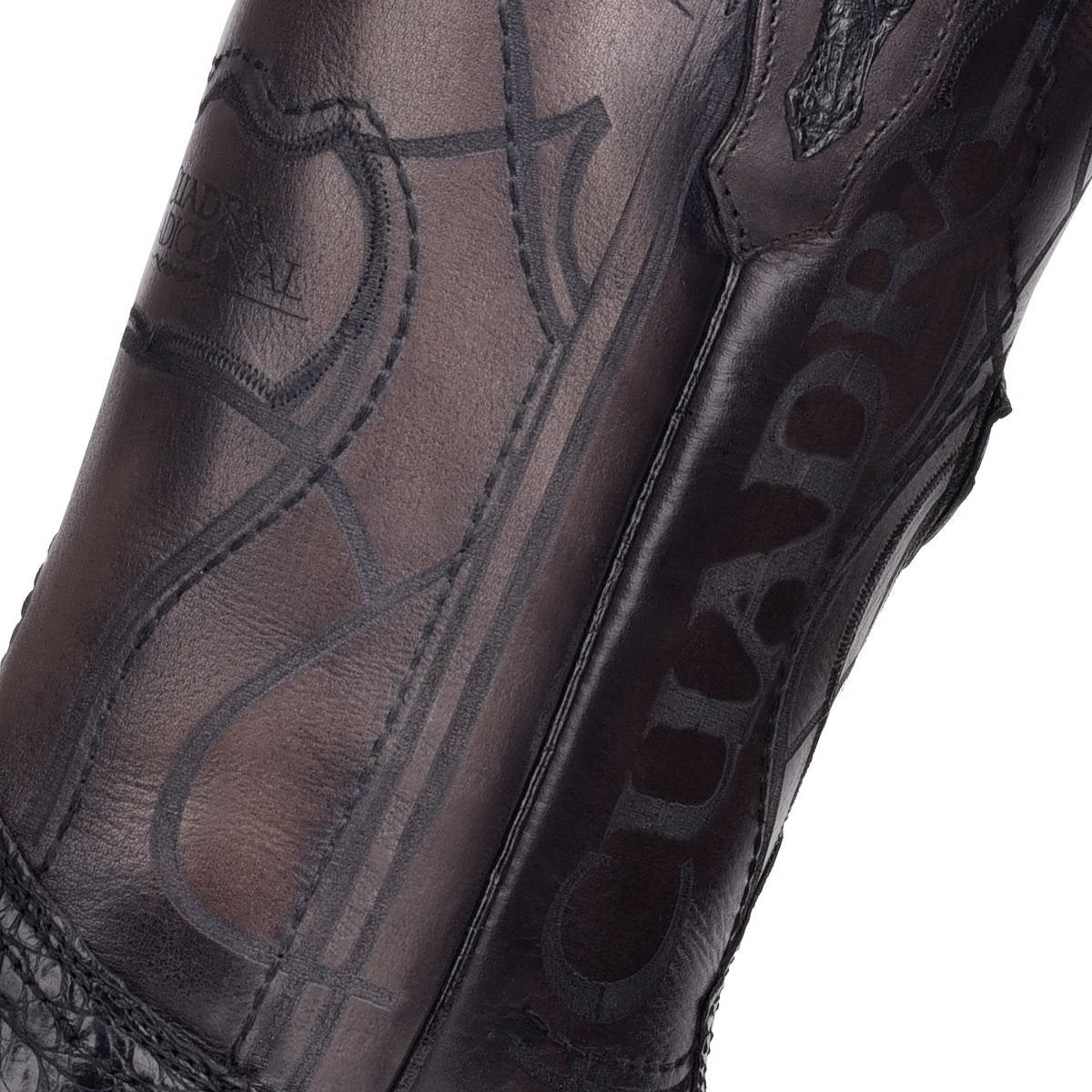 1E10FY - Cuadra black casual cowboy fuscus caiman leather boots for men-CUADRA-Kuet-Cuadra-Boots