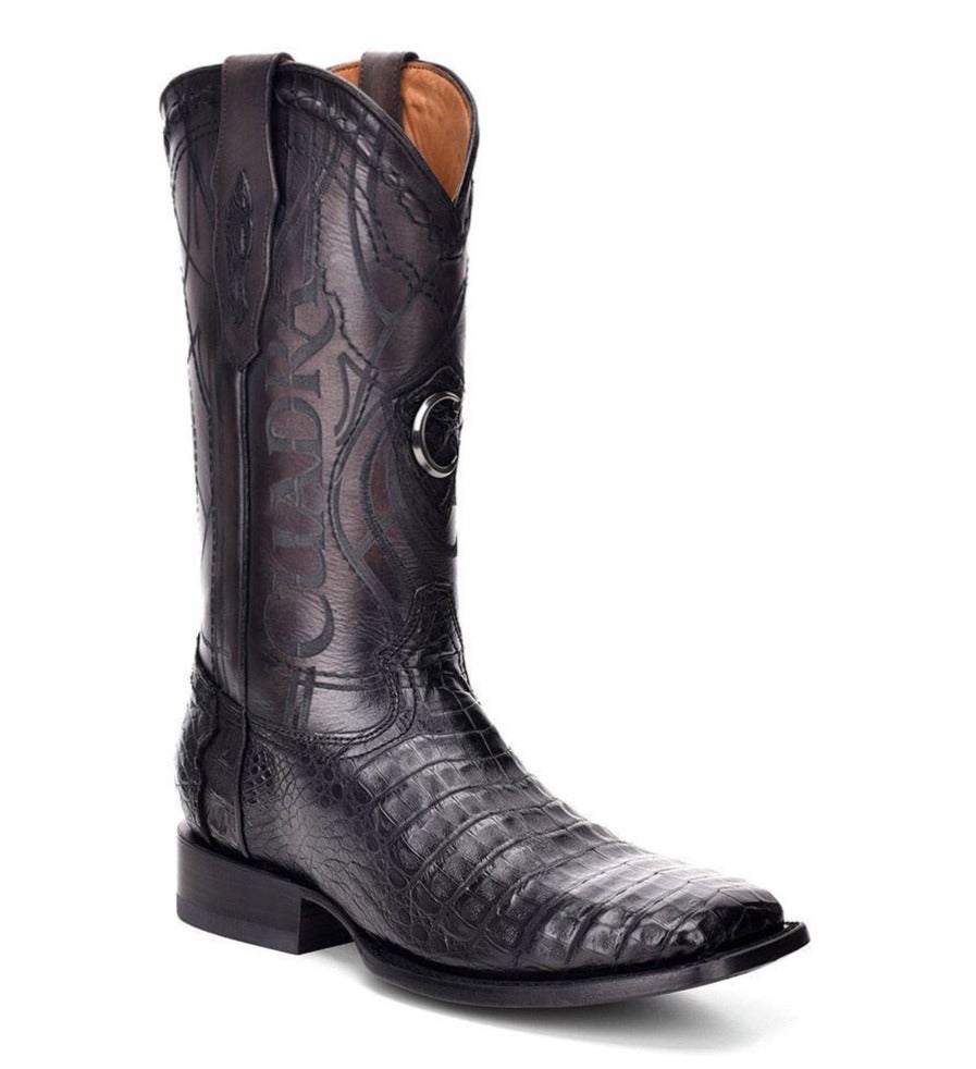 1E10FY - Cuadra black casual cowboy fuscus caiman leather boots for men-Kuet.us