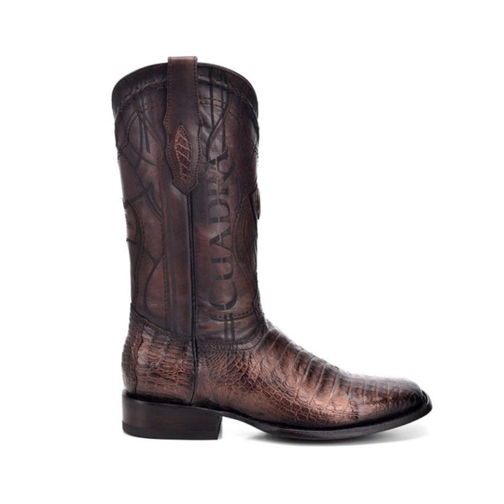 2T13AP - Cuadra brown casual cowboy alligator leather zip ankle boots for men main image 1