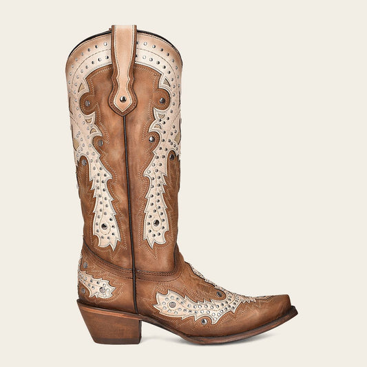 1GAZRS - Cuadra brown western cowgirl cowhide leather boots for women-Kuet.us