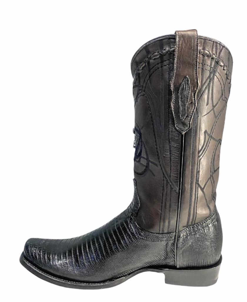 1J1NLT - Cuadra black casual dress cowboy lizard leather boots for men-Kuet.us