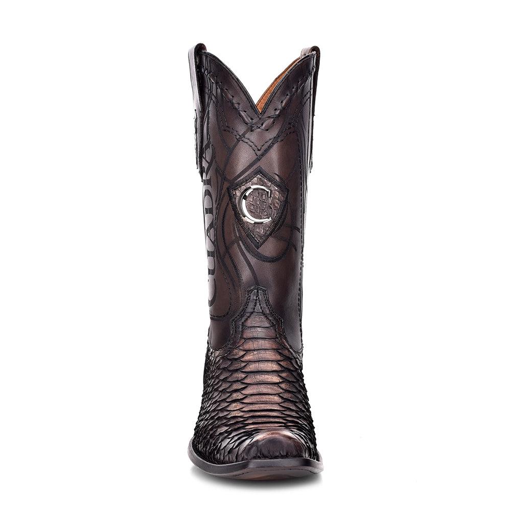 1J1NPC - Cuadra chesnut brown fashion cowboy python leather boots for men-Kuet.us