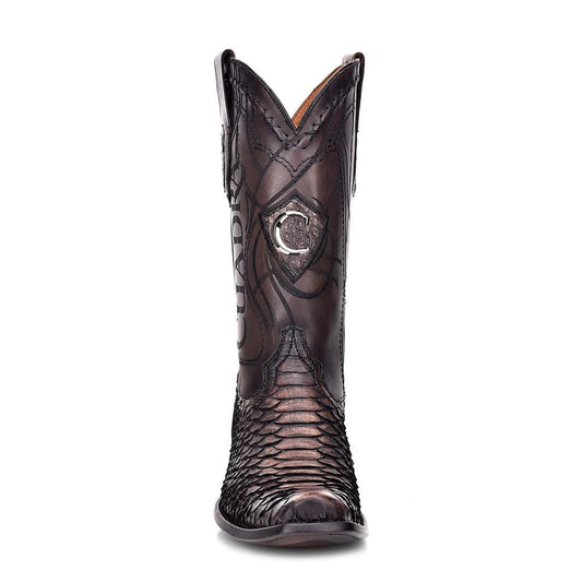 1J1NPC - Cuadra chesnut brown fashion cowboy python leather boots for men-Kuet.us