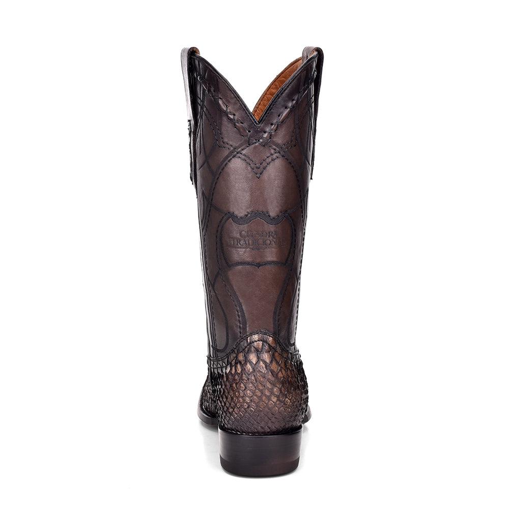 1J1NPC - Cuadra chesnut brown fashion cowboy python leather boots for men-Kuet.us