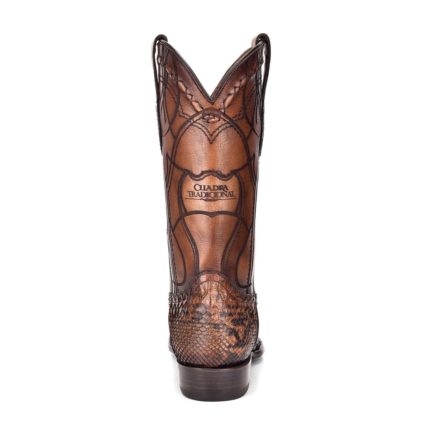 1J1NPH - Cuadra brown western cowboy python skin boots for men-CUADRA-Kuet-Cuadra-Boots