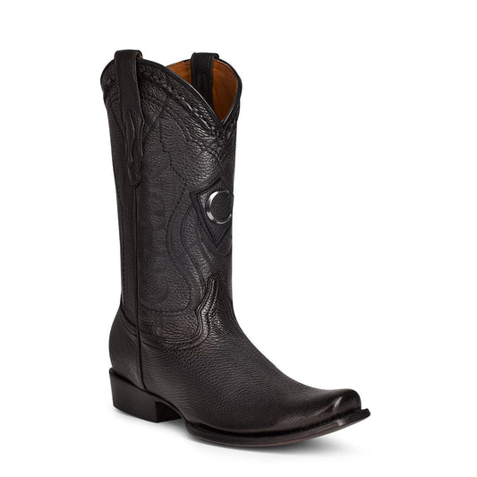 1J1NVE - Cuadra black dress cowboy deer leather boots for men-Kuet.us