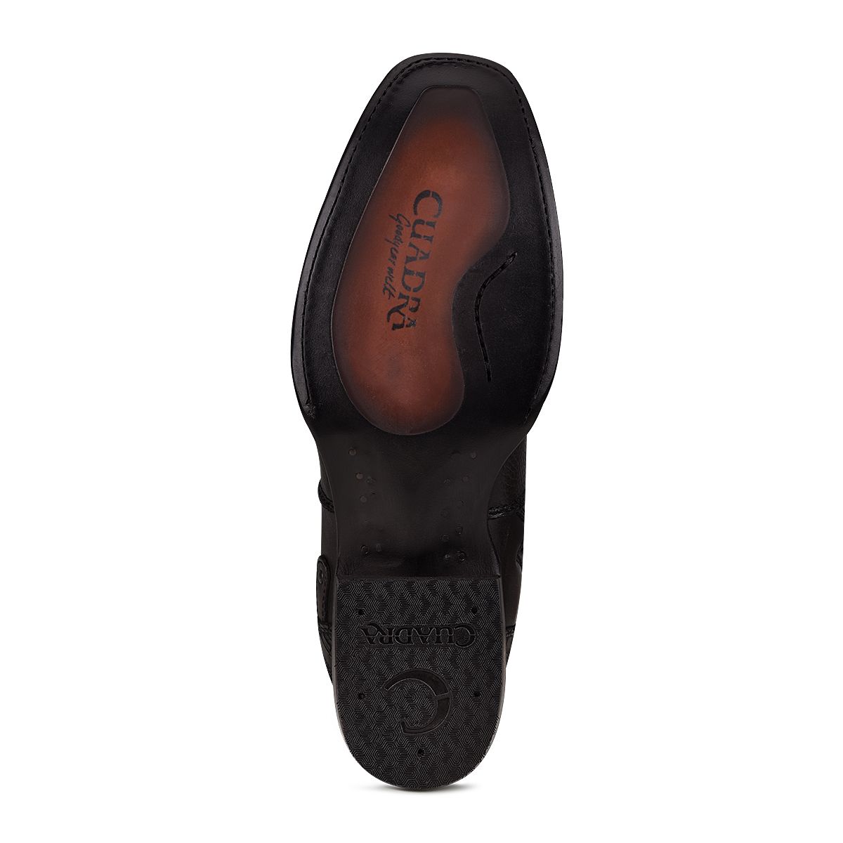 1J1VRS - Cuadra black casual fashion cowboy chelsea leather booties for men-Kuet.us