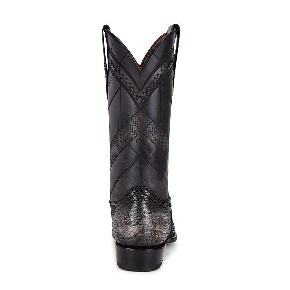 1J2FPH - Cuadra black fashion cowboy python leather boots for men-CUADRA-Kuet-Cuadra-Boots