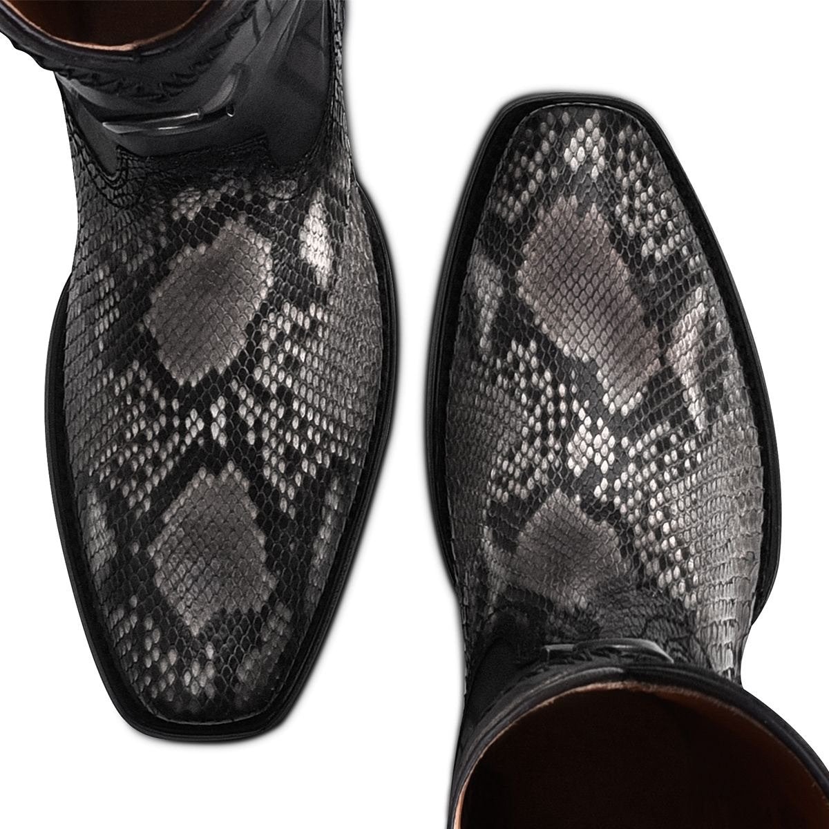 1J2FPH - Cuadra black dress cowboy python leather boots for men-Kuet.us