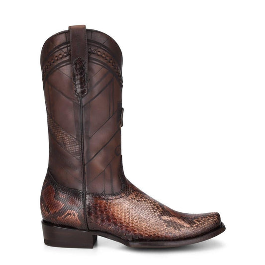 1J2FPH - Cuadra brown western cowboy python skin boots for men-Kuet.us