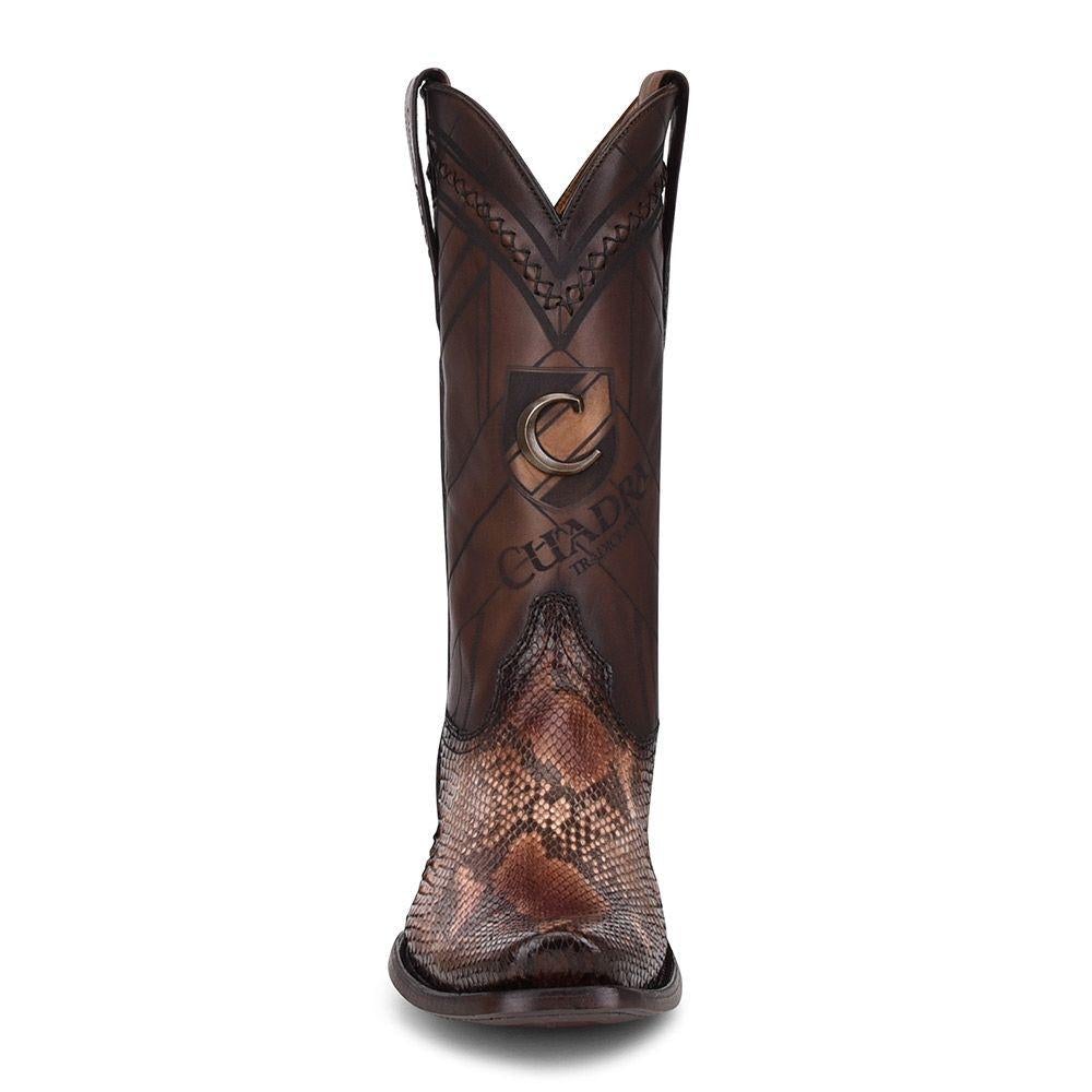 1J2FPH - Cuadra brown western cowboy python skin boots for men-Kuet.us