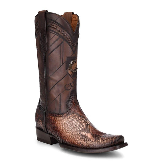 1J2FPH - Cuadra brown western cowboy python skin boots for men-Kuet.us