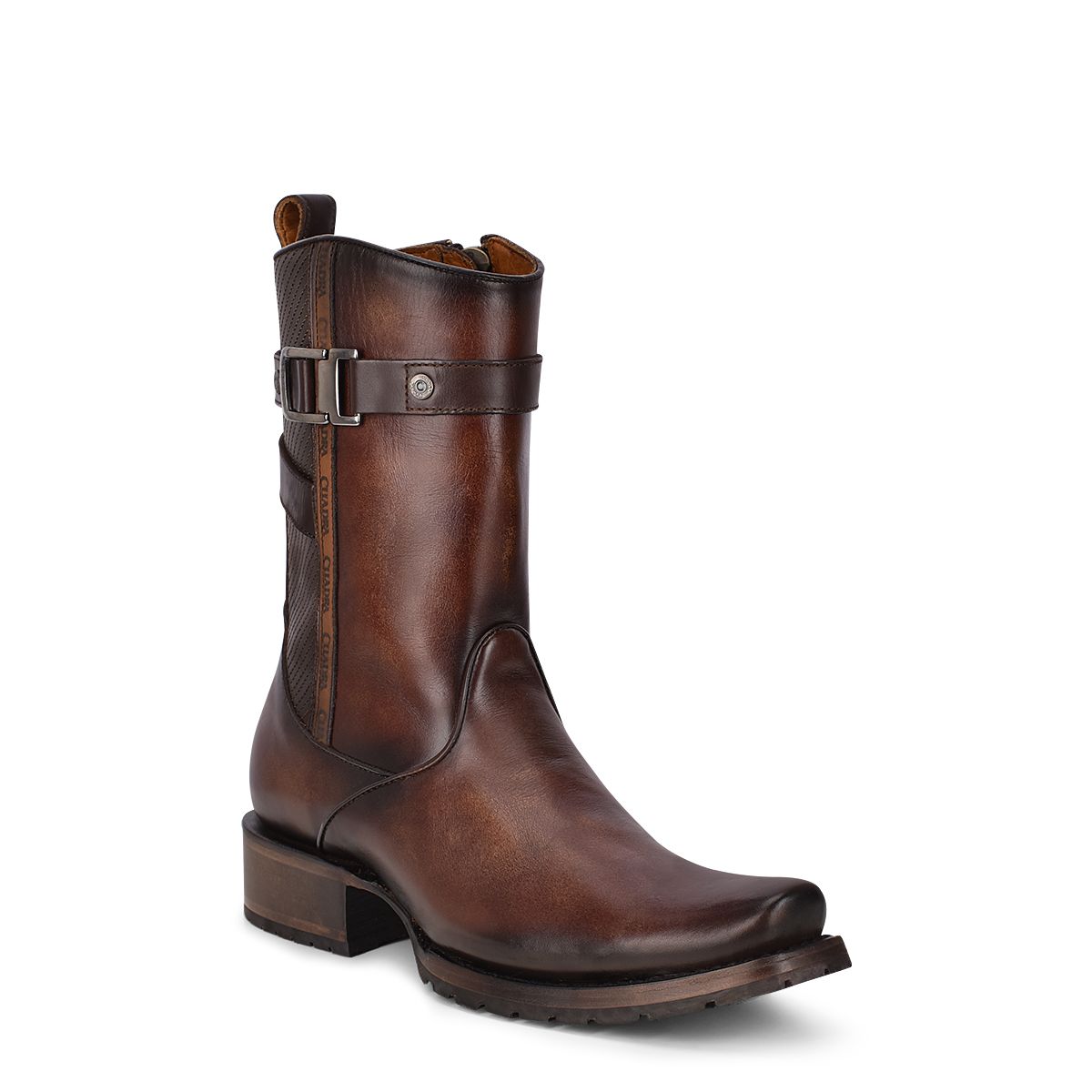 1J2JRS - Cuadra brown casual cowboy genuine cowhide leather boots for men-CUADRA-Kuet-Cuadra-Boots