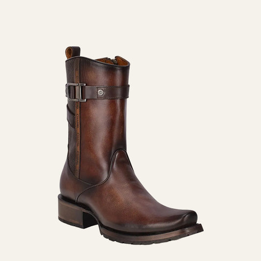 1J2JRS - Cuadra brown casual cowboy genuine cowhide leather boots for men-Kuet.us