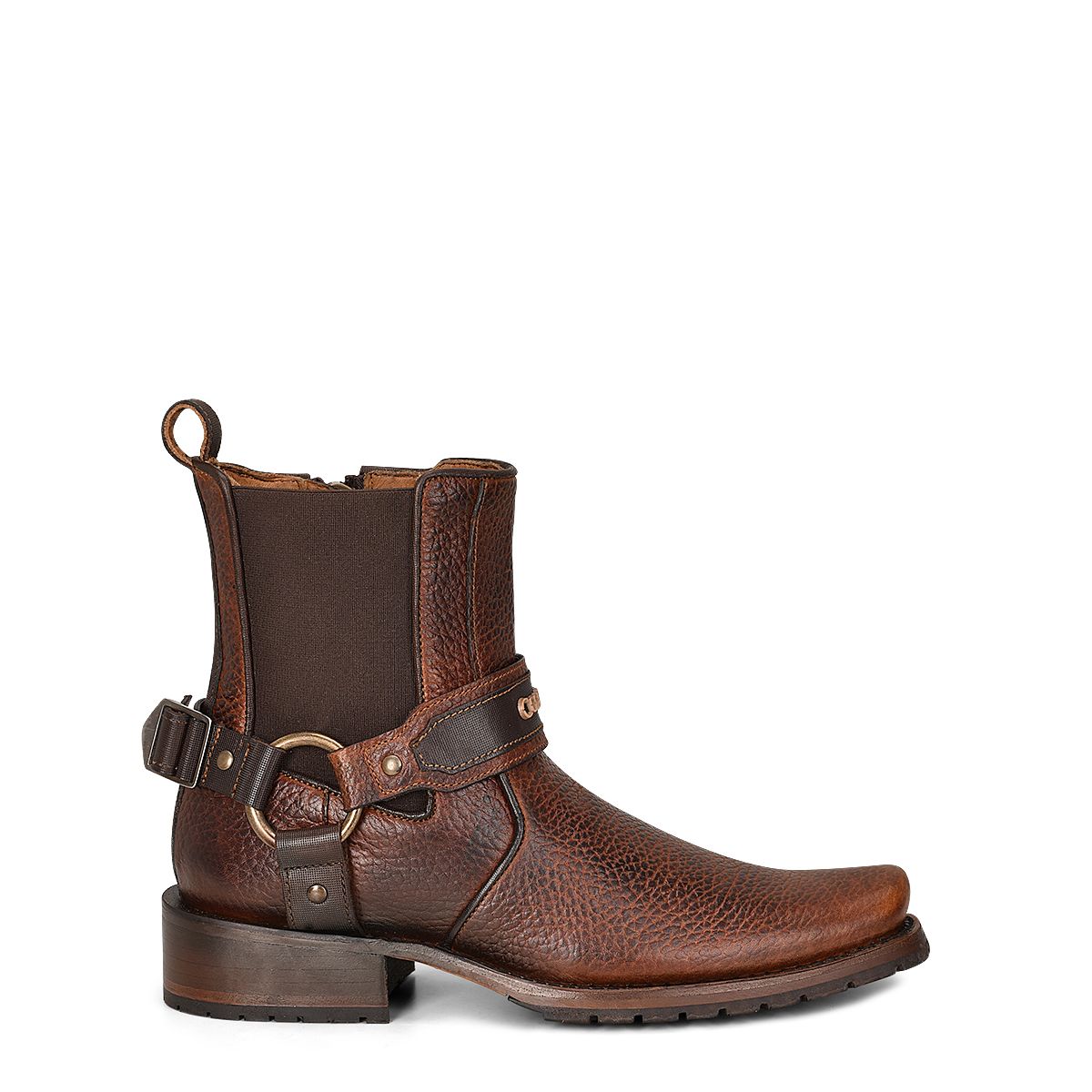 1J2LRS - Cuadra brown fashion cowboy cowhide ankle boots for men.-CUADRA-Kuet-Cuadra-Boots