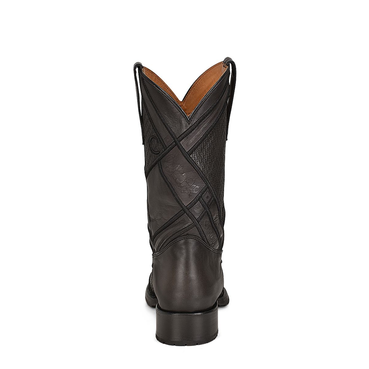 1J2MRS - Cuadra black casual cowboy cowhide leather boots for men-Kuet.us