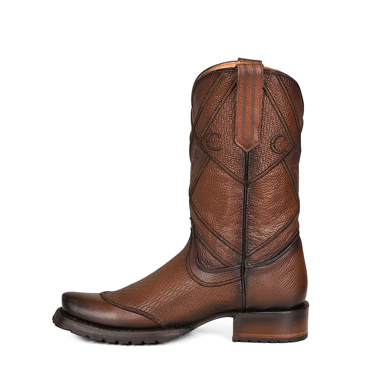 1J2MRS - Cuadra brown casual cowboy cowhide leather boots for men-Kuet.us