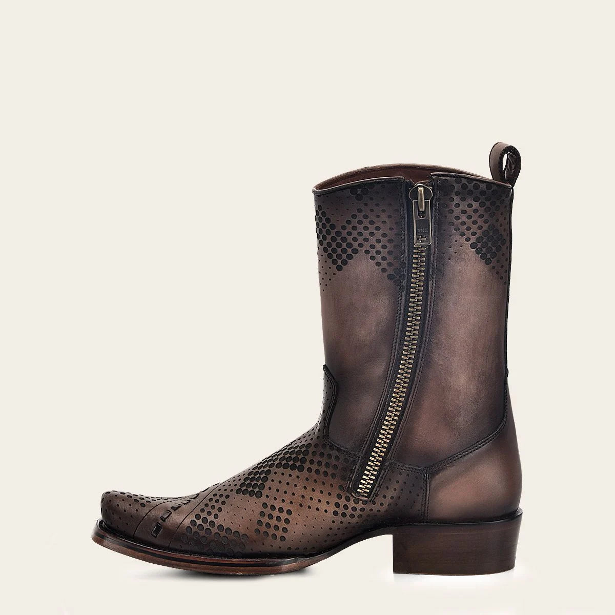 1J2URS - Cuadra Brown Casual Cowboy Cowhide Ankle Boots for Men