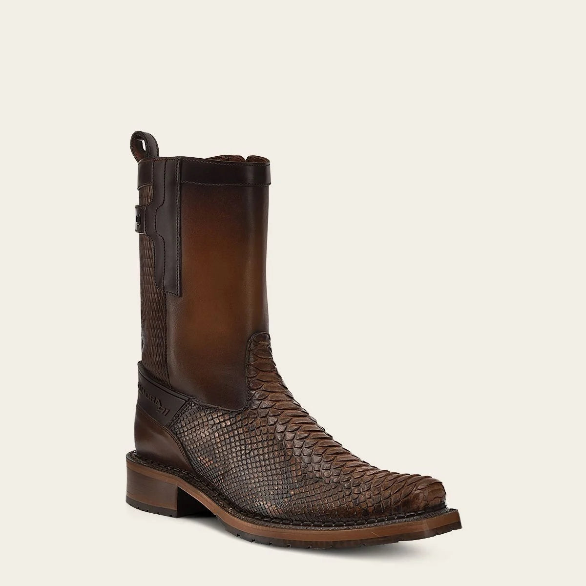 1J2VPH - Cuadra almond cowboy python skin zip boots for men