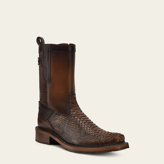 1J2VPH - Cuadra almond cowboy python skin zip boots for men