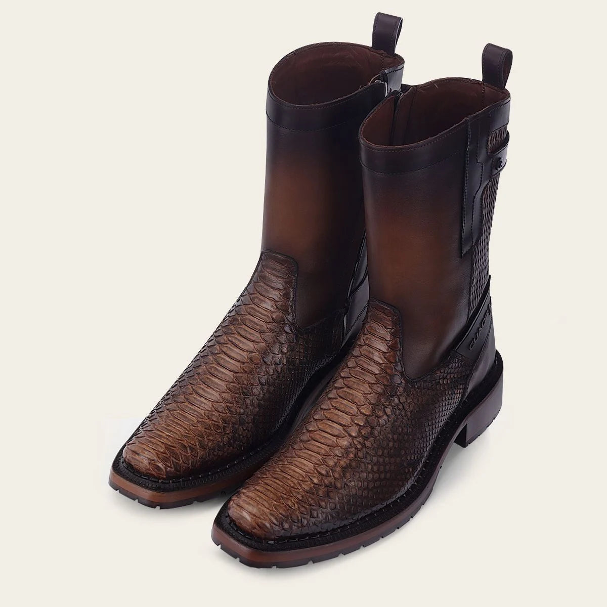 1J2VPH - Cuadra almond cowboy python skin zip boots for men