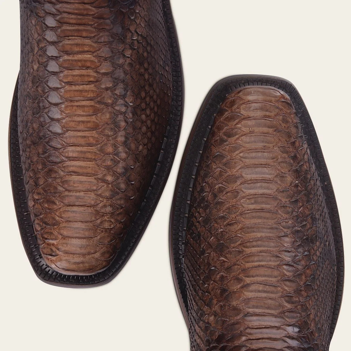 1J2VPH - Cuadra almond casual cowboy python skin zip ankle boots for m ...