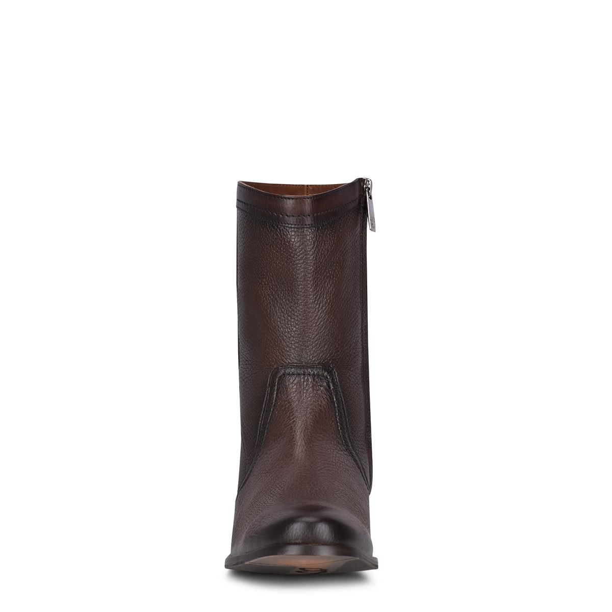 1S1BSVN - Franco Cuadra dark brown dress casual leather zip ankle boots for men-Kuet.us