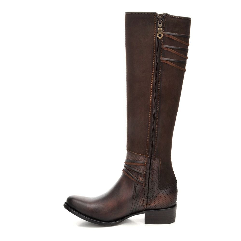 1X2DCS - Cuadra mocha fashion Paris Texas cowhide leather boots for women-CUADRA-Kuet-Cuadra-Boots