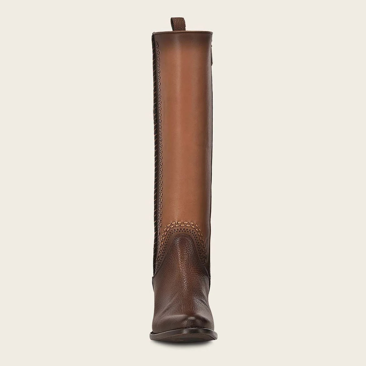 1X4IRS - Cuadra brown leather stitched tall boots for women