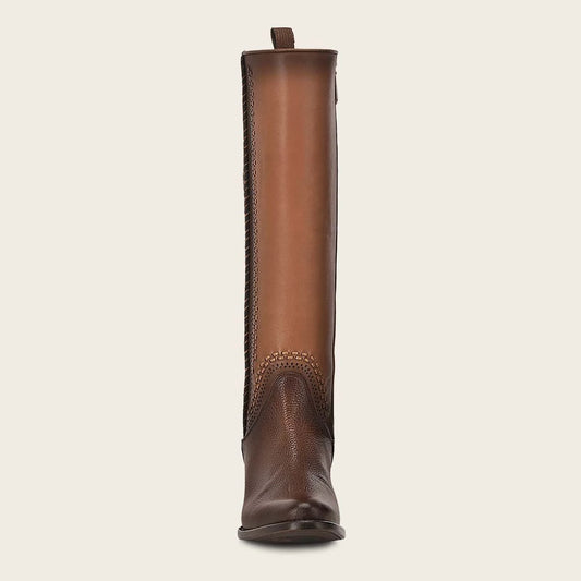 1X4IRS - Cuadra brown leather stitched tall boots for women