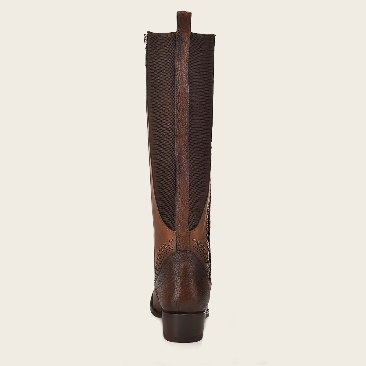 1X4IRS - Cuadra brown casual fashion leather stitched tall boots for women