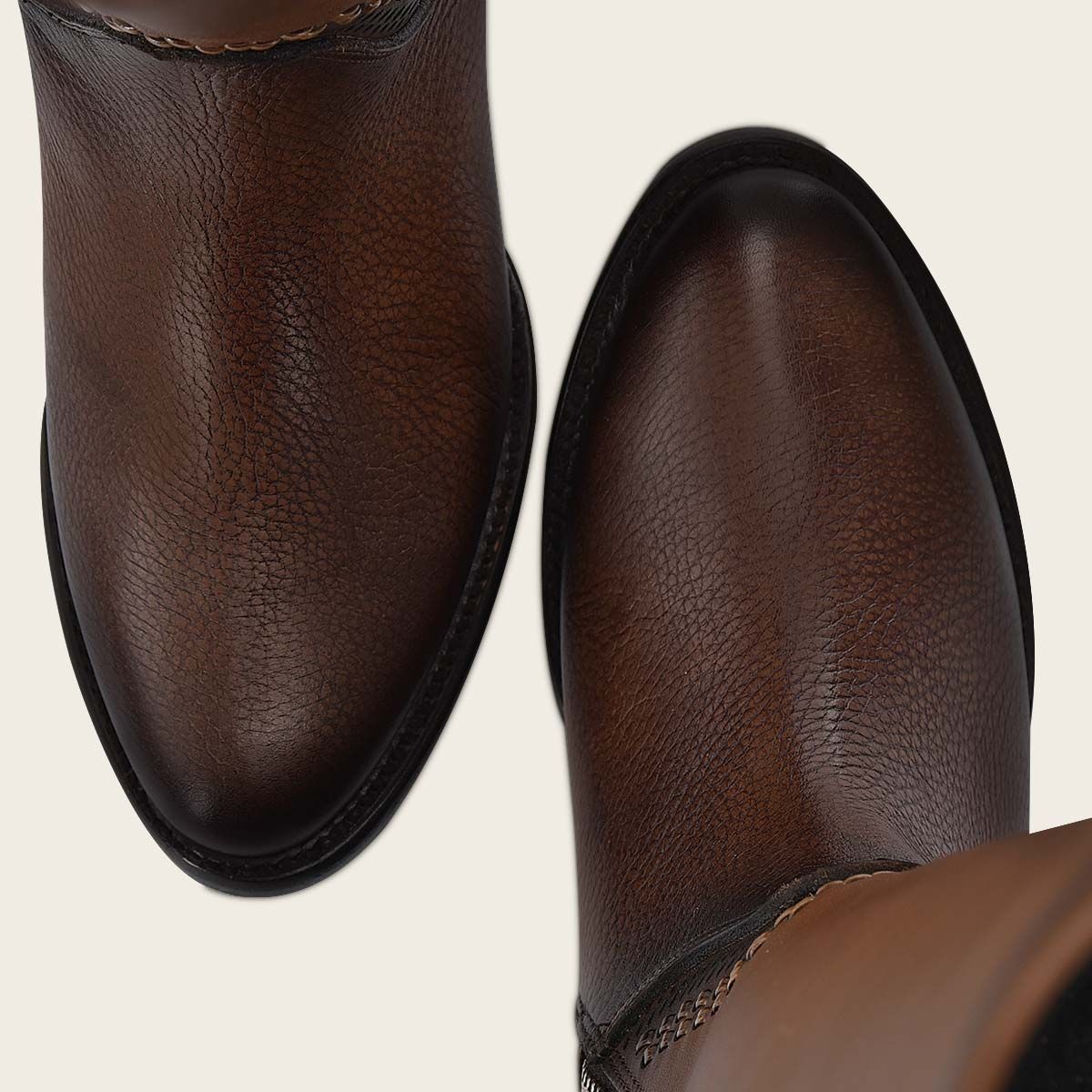1X4IRS - Cuadra brown leather stitched tall boots for women